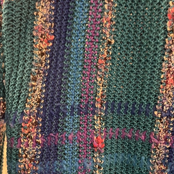 VINTAGE! Colorful Teal, Blue, & Purple Retro Cardigan, Women’s Medium - Picture 6 of 9